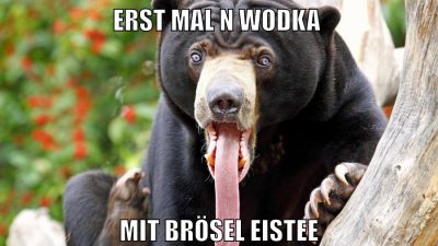 erst mal n wodka mit brösel eistee