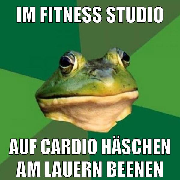 im fitness studio auf cardio häschen am lauern beenen