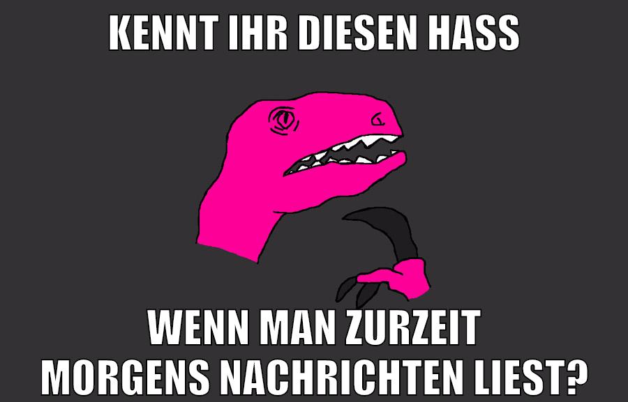 KENNT IHR DIESEN HASS WENN MAN ZURZEIT MORGENS NACHRICHTEN LIEST?