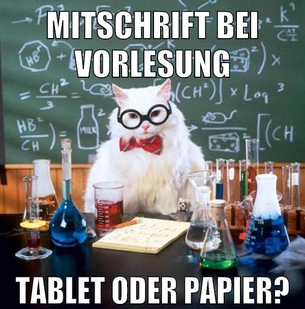 Mitschrift bei Vorlesung Tablet oder Papier?