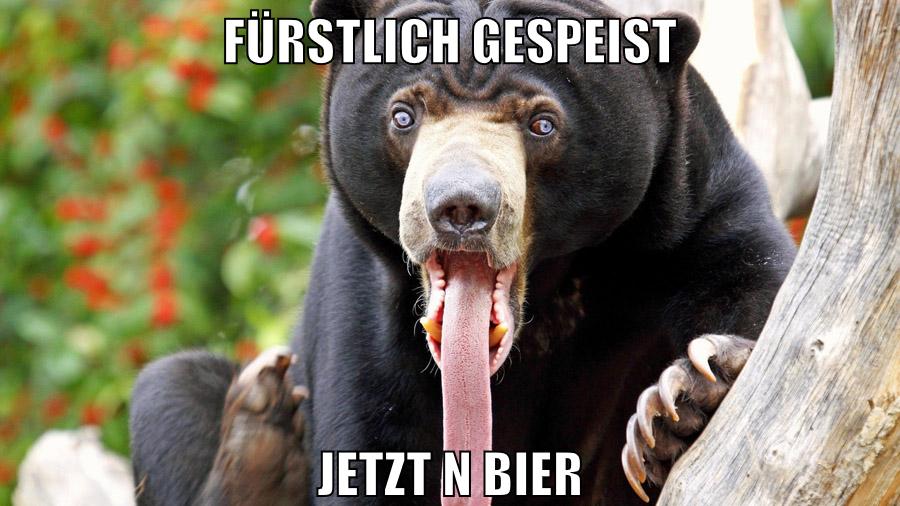 fürstlich gespeist jetzt n bier
