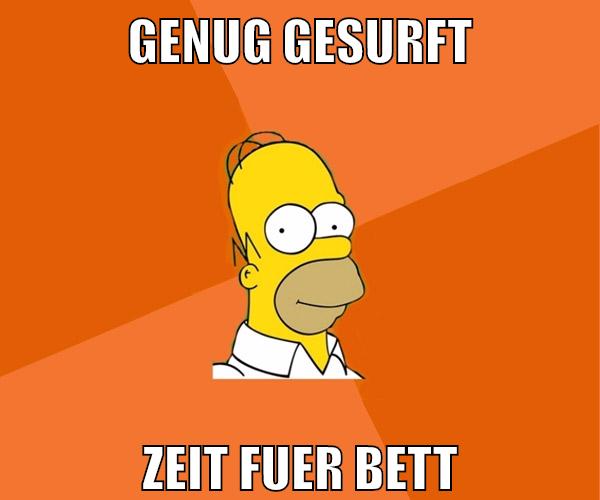 genug gesurft zeit fuer bett