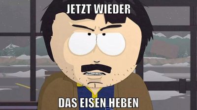 jetzt wieder das eisen heben