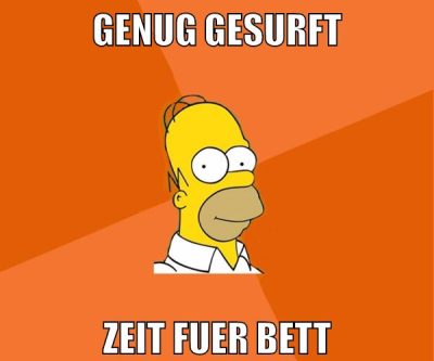 genug gesurft zeit fuer bett