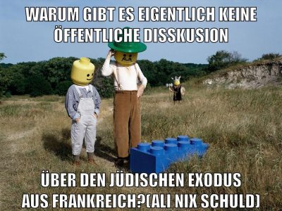 warum gibt es eigentlich keine öffentliche disskusion über den jüdischen exodus aus frankreich?(ali nix schuld)