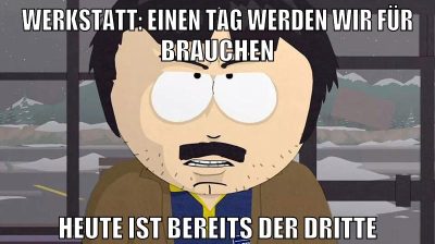 werkstatt: Einen tag werden wir für brauchen heute ist bereits der dritte