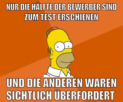nur die hälfte der bewerber sind zum test erschienen und die anderen waren sichtlich überfordert