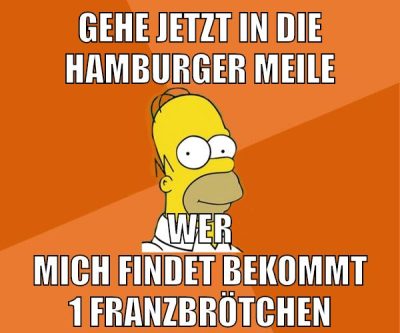 gehe jetzt in die hamburger meile wer mich findet bekommt 1 franzbrötchen