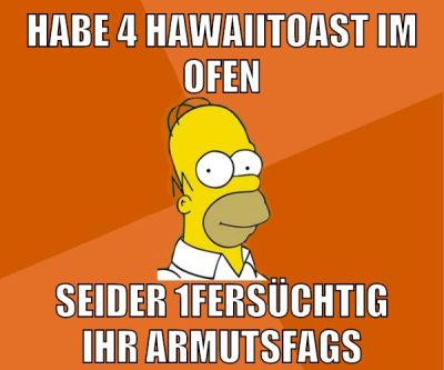 habe 4 hawaiitoast im ofen seider 1fersüchtig ihr armutsfags