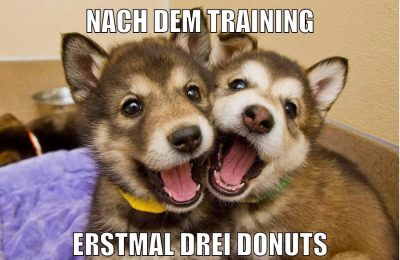 nach dem training erstmal drei donuts