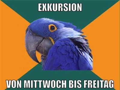 exkursion von mittwoch bis freitag
