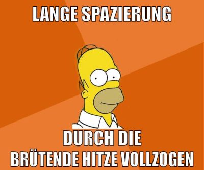lange spazierung durch die brütende hitze vollzogen