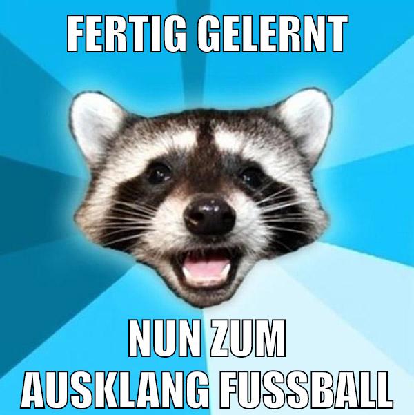 Fertig gelernt nun zum Ausklang Fussball