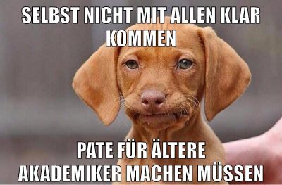 selbst nicht mit allen klar kommen pate für ältere akademiker machen müssen
