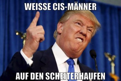 WEISSE CIS-MÄNNER AUF DEN SCHEITERHAUFEN