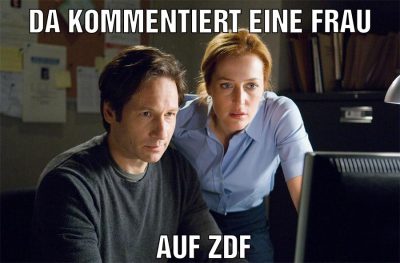 da kommentiert eine frau auf zdf