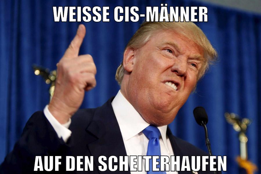 WEISSE CIS-MÄNNER AUF DEN SCHEITERHAUFEN