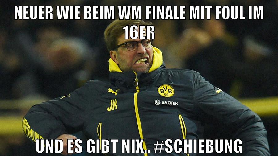 neuer wie beim Wm finale mit foul im 16er und es gibt nix.. #schiebung