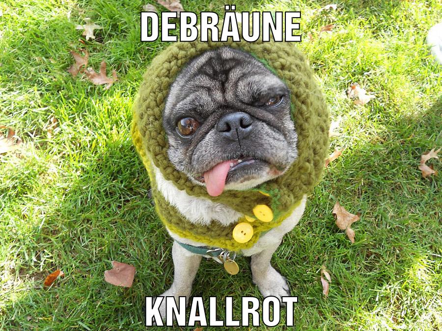 debräune knallrot