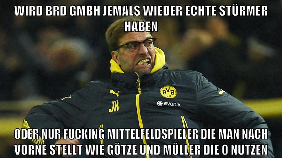 wird brd gmbh jemals wieder echte stürmer haben oder nur fucking mittelfeldspieler die man nach vorne stellt wie götze und müller die 0 nutzen