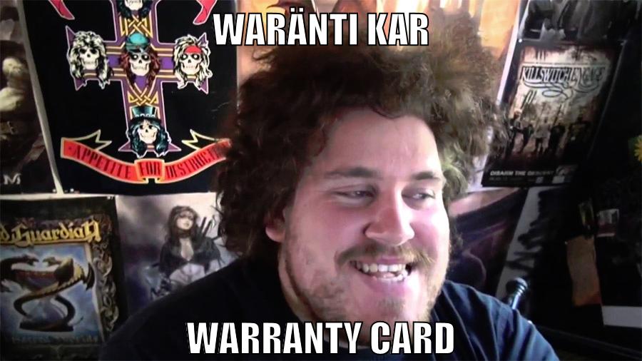 waränti kar warranty card