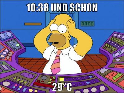 10:38 und schon 29°C