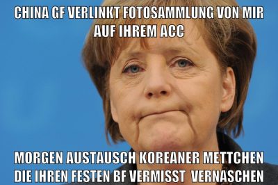 china gf verlinkt fotosammlung von mir auf ihrem acc morgen austausch koreaner mettchen die ihren festen bf vermisst  vernaschen