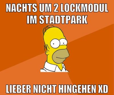 nachts um 2 lockmodul im stadtpark lieber nicht hingehen xD