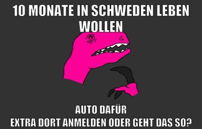 10 monate in schweden leben wollen auto dafür extra dort anmelden oder geht das so?