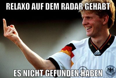 relaxo auf dem radar gehabt es nicht gefunden haben
