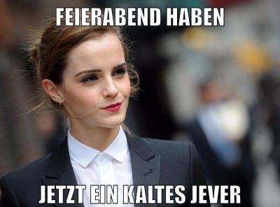 Feierabend haben Jetzt ein kaltes Jever