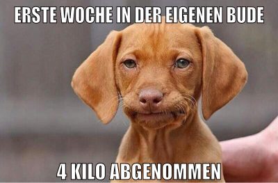 erste woche in der eigenen bude 4 kilo abgenommen