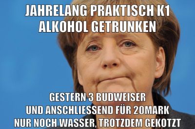 jahrelang praktisch k1 alkohol getrunken gestern 3 budweiser und anschließend für 20mark nur noch wasser, trotzdem gekotzt