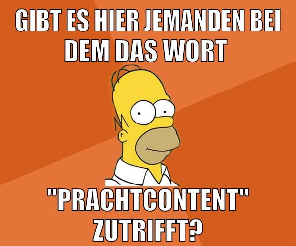 GIBT ES HIER JEMANDEN BEI DEM DAS WORT "PRACHTCONTENT" ZUTRIFFT?