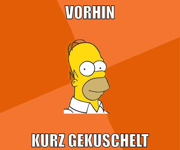 vorhin kurz gekuschelt