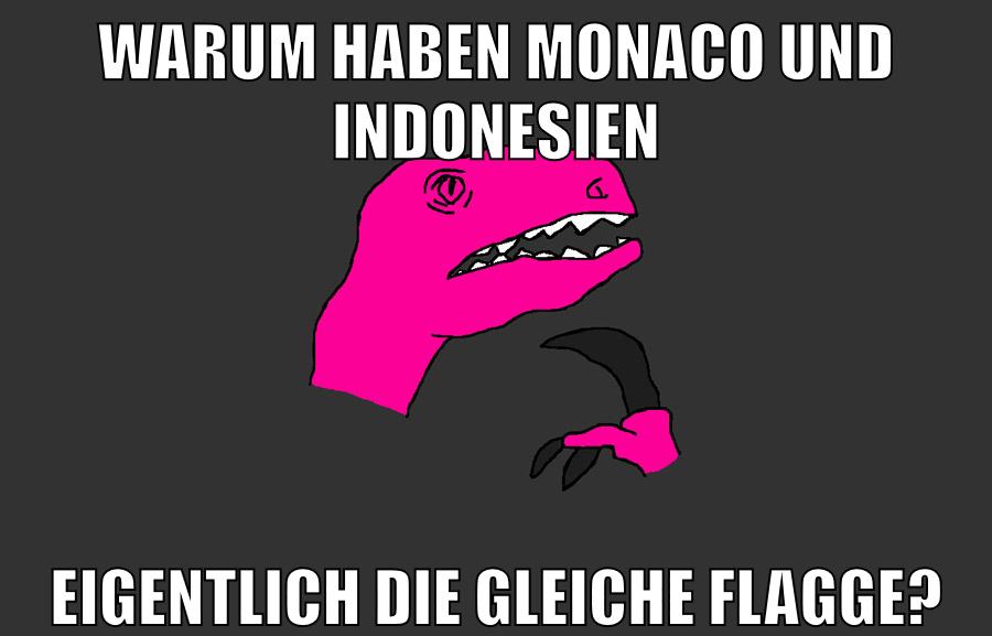 warum haben monaco und indonesien eigentlich die gleiche flagge?