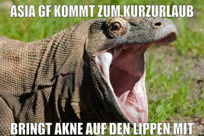 asia gf kommt zum kurzurlaub bringt akne auf den lippen mit