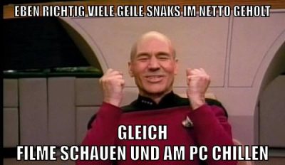 eben richtig viele geile snaks im netto geholt gleich filme schauen und am pc chillen