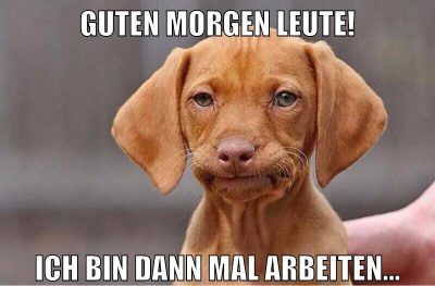 Guten Morgen Leute! Ich bin dann mal arbeiten...