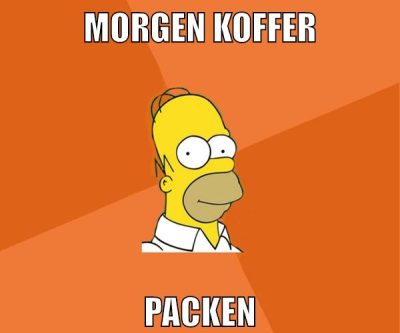 morgen koffer packen