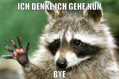 ich denke ich gehe nun bye