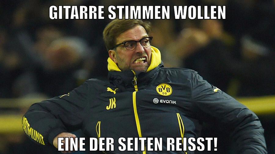 Gitarre stimmen wollen Eine der Seiten reisst!