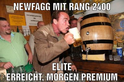 Newfagg mit Rang 2400 Elite erreicht, morgen Premium
