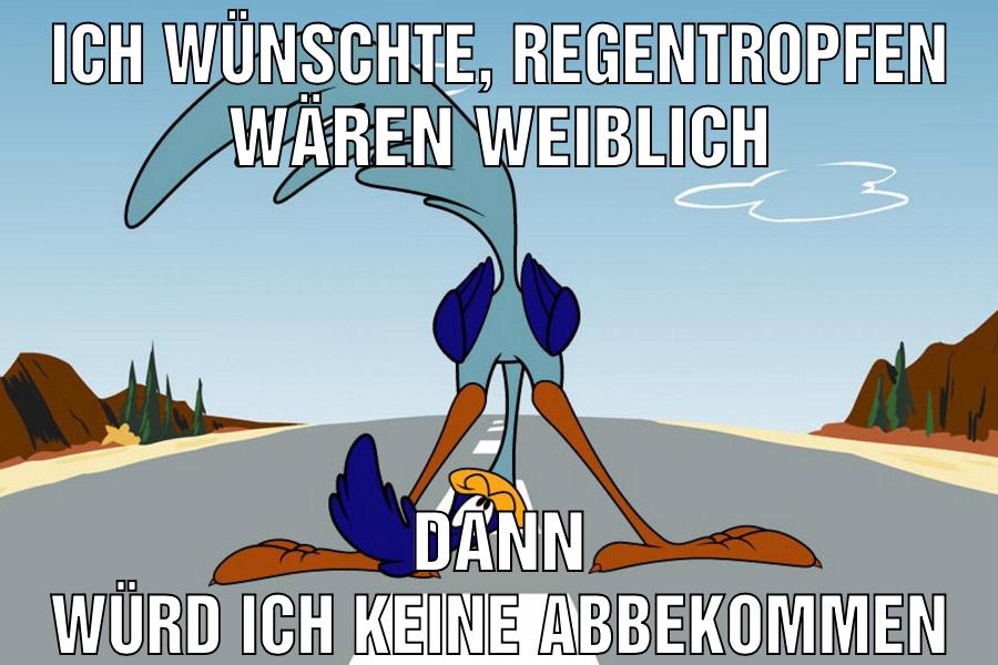 ich wünschte, regentropfen wären weiblich dann würd ich keine abbekommen