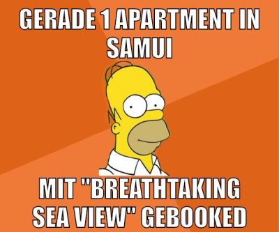 gerade 1 apartment in samui mit "breathtaking sea view" gebooked