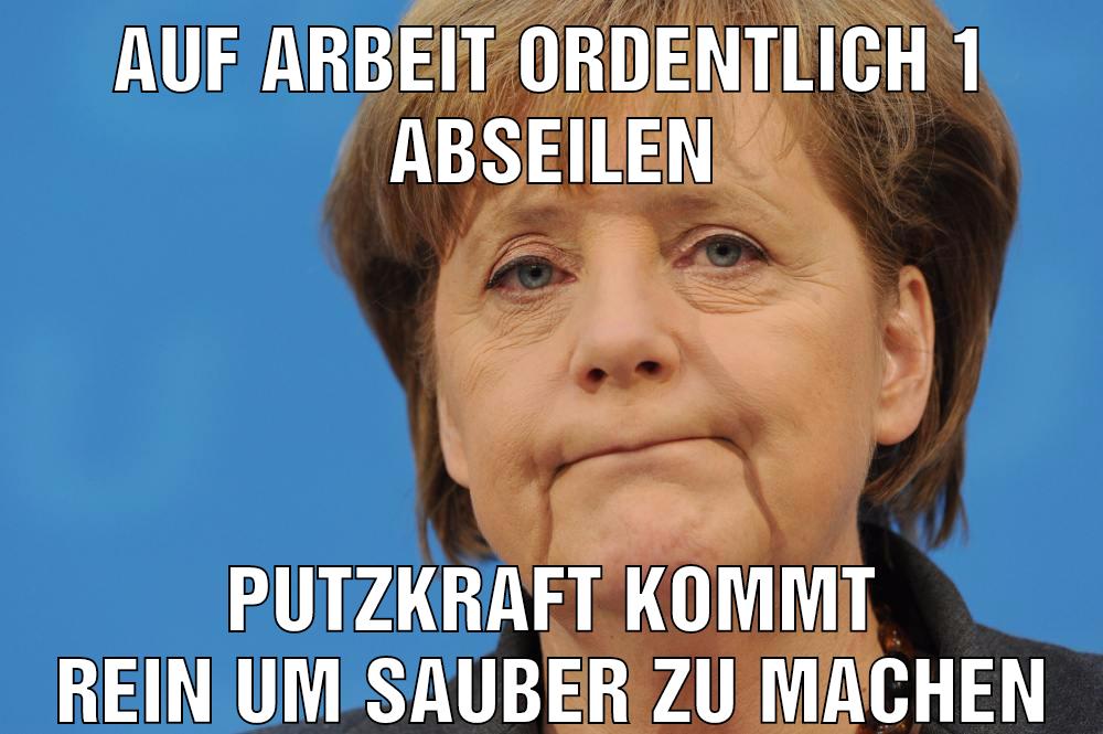 Auf Arbeit Ordentlich 1 Abseilen Putzkraft kommt rein um sauber zu machen