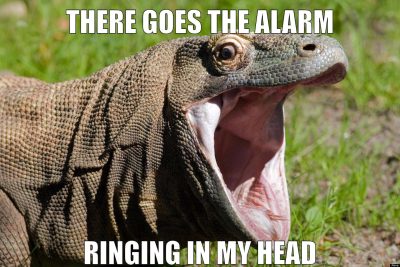 there goes the alarm ringing in my head