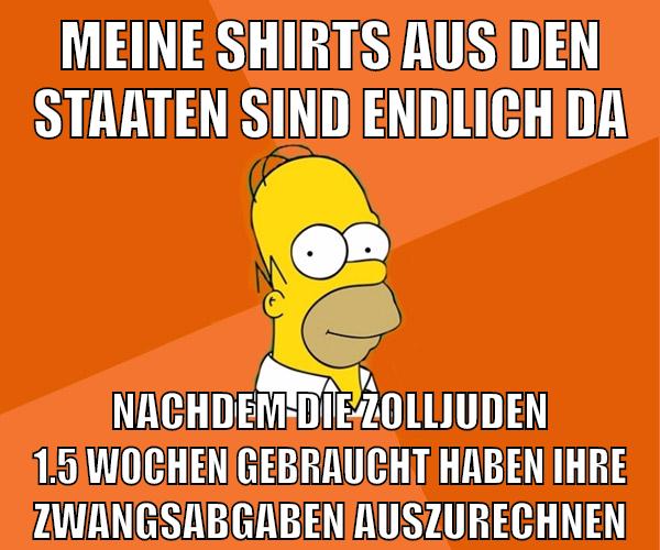 meine shirts aus den staaten sind endlich da nachdem die zolljuden 1.5 wochen gebraucht haben ihre zwangsabgaben auszurechnen