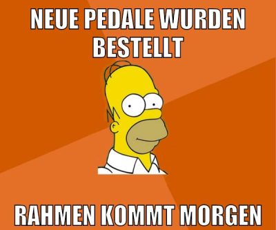 neue pedale wurden bestellt rahmen kommt morgen