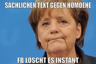 sachlichen text gegen homoehe fb löscht es instant